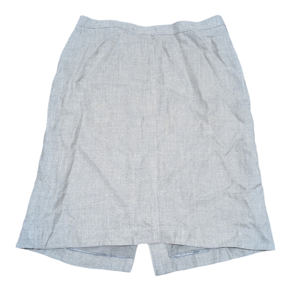 Brooks Brothers Gray Skirt Silk, Linen, Viscose Blend Women's 16
